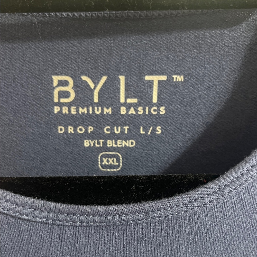 BYLT Premium Basics Drop Cut L/S Shirt Luxe Blue XXL - Picture 3 of 7